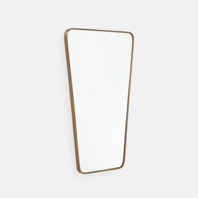 Midcentury Italian Modernist Shaped Brass Wall Mirror