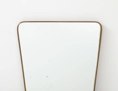 Midcentury Italian Modernist Shaped Brass Wall Mirror
