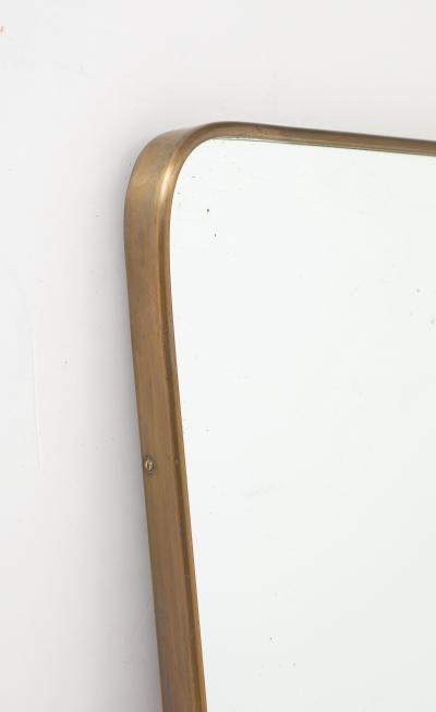 Midcentury Italian Modernist Shaped Brass Wall Mirror