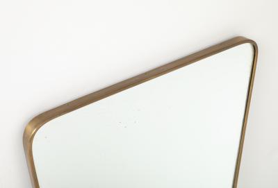 Midcentury Italian Modernist Shaped Brass Wall Mirror