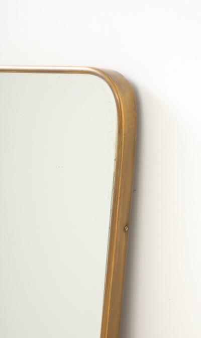 Midcentury Italian Modernist Shaped Brass Wall Mirror