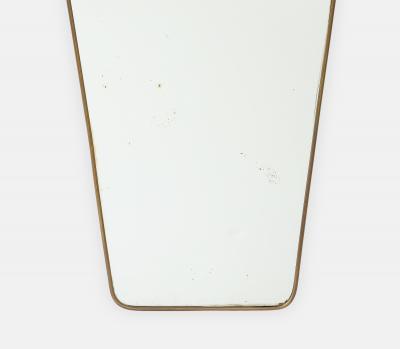 Midcentury Italian Modernist Shaped Brass Wall Mirror