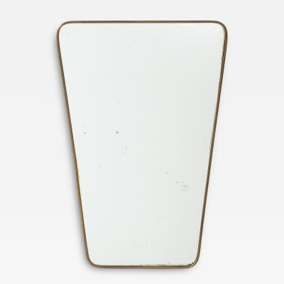 Midcentury Italian Modernist Shaped Brass Wall Mirror