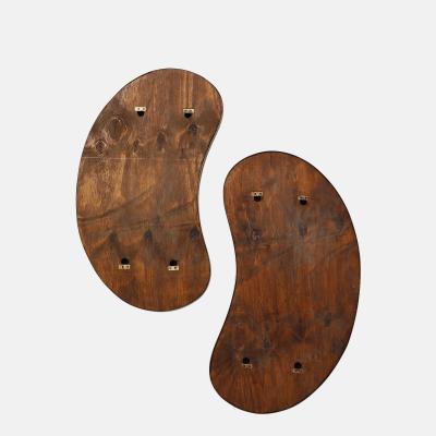 Midcentury Italian Pair of Kidney Shaped Brass Mirrors