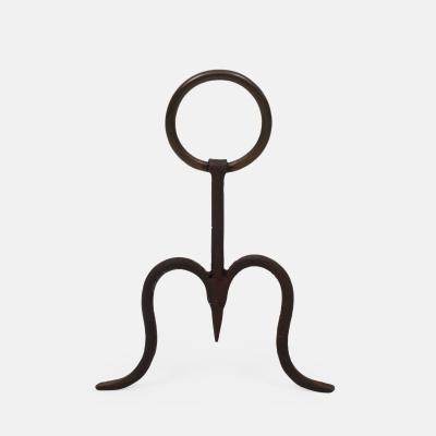 Midcentury Italian Pair of Wrought Iron Andirons