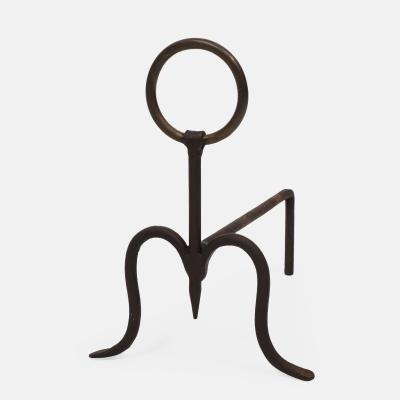 Midcentury Italian Pair of Wrought Iron Andirons