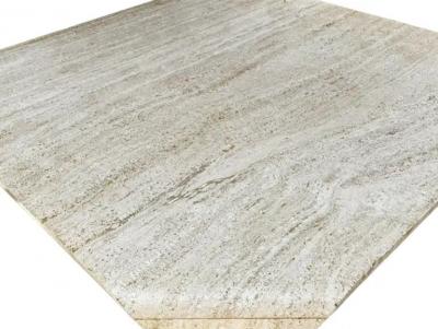 Midcentury Italian Sculptural Modern Square Travertine Marble Cocktail Table
