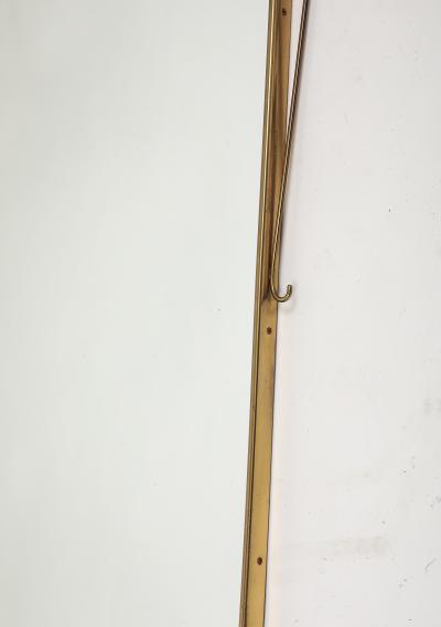 Midcentury Italian Shaped Brass Mirror with Scroll Decorations