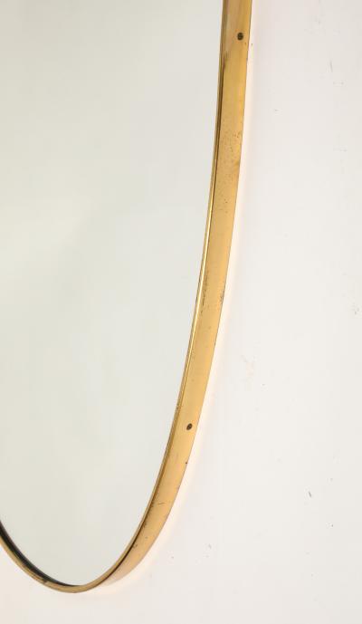 Midcentury Italian Shield Shaped Brass Mirror