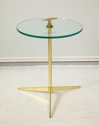 Midcentury Italian Table on Brass Tripod Base