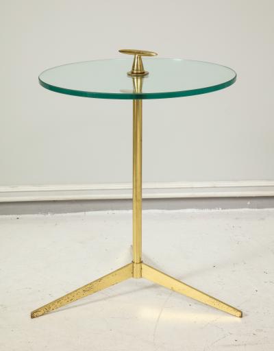 Midcentury Italian Table on Brass Tripod Base