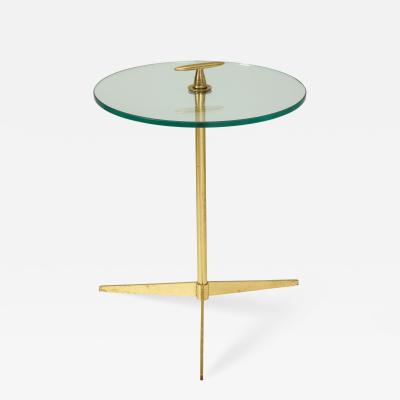 Midcentury Italian Table on Brass Tripod Base