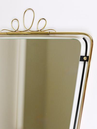 Midcentury Modern Brass Loops Wire Wall mirror Italy 1950s