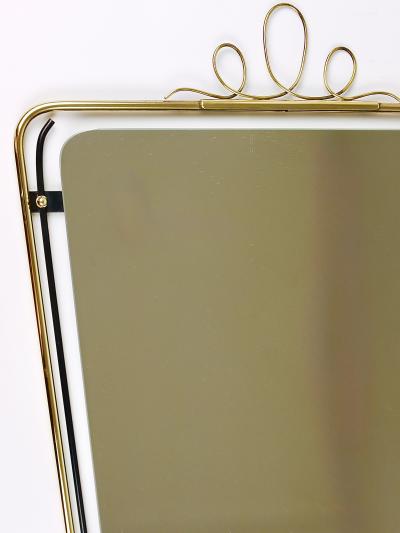 Midcentury Modern Brass Loops Wire Wall mirror Italy 1950s