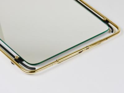 Midcentury Modern Brass Loops Wire Wall mirror Italy 1950s