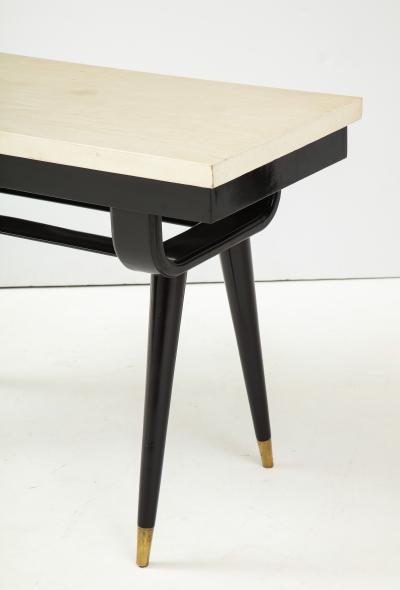 Midcentury Modern Parchment Top Console Table