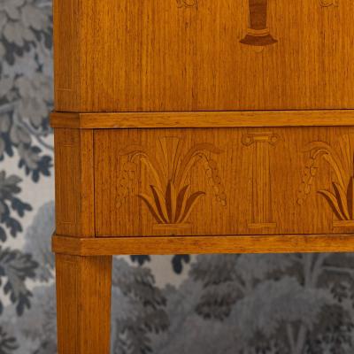 Midcentury Modern Swedish Art Deco Birchwood Marquetry Bar Cabinet