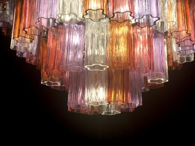 Midcentury Multicolored Murano Glass Tronchi Chandelier T Zuccheri for Venini