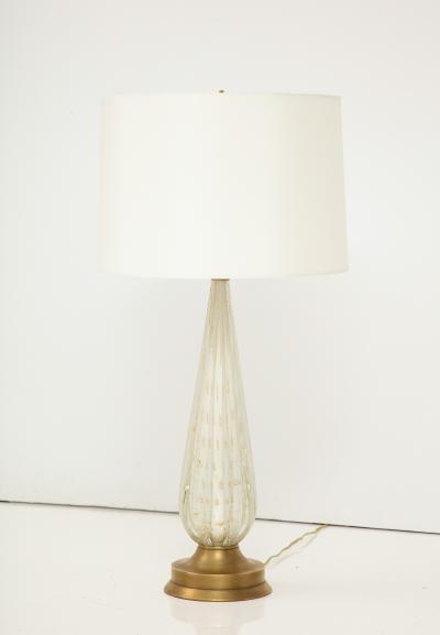Midcentury Murano Glass Table Lamp with Gold Dust 