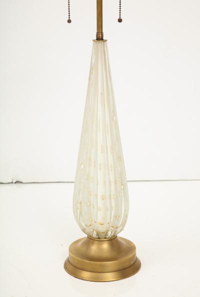 Midcentury Murano Glass Table Lamp with Gold Dust 