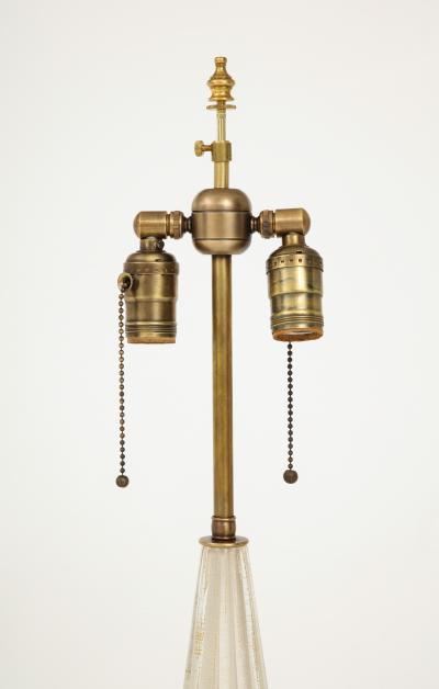 Midcentury Murano Glass Table Lamp with Gold Dust 