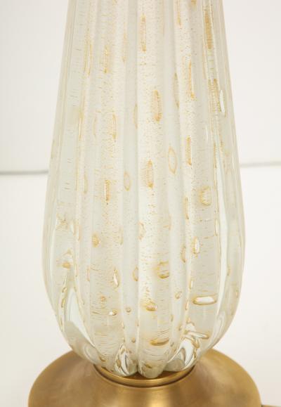 Midcentury Murano Glass Table Lamp with Gold Dust 