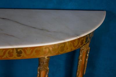 Midcentury Oval Shaped Brass Console Table Italy 1950