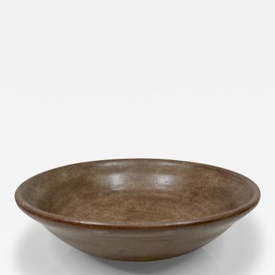 Midcentury Ozarka Pottery Bowl Hand Thrown Brown Stoneware St Joe Arkansas