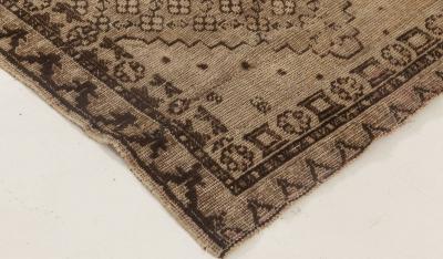 Midcentury Samarkand Handmade Wool Rug in Beige and Brown