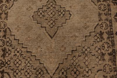 Midcentury Samarkand Handmade Wool Rug in Beige and Brown