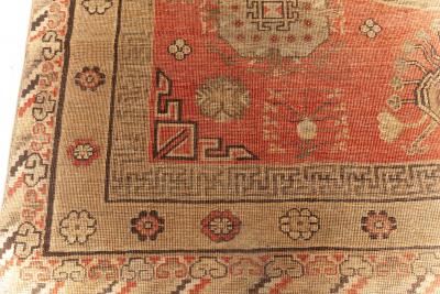 Midcentury Samarkand Red and Brown Handmade Wool Rug