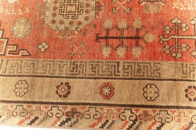 Midcentury Samarkand Red and Brown Handmade Wool Rug