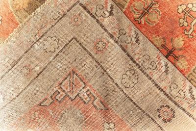 Midcentury Samarkand Red and Brown Handmade Wool Rug