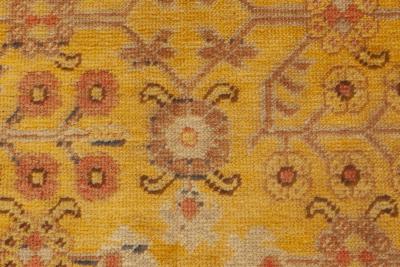 Midcentury Samarkand Warm Caramel Camel Beige and Brown Handwoven Wool Rug
