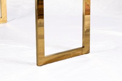 Midcentury Style Brass and Lapis Lazuli Colored Murano Glass Console Table