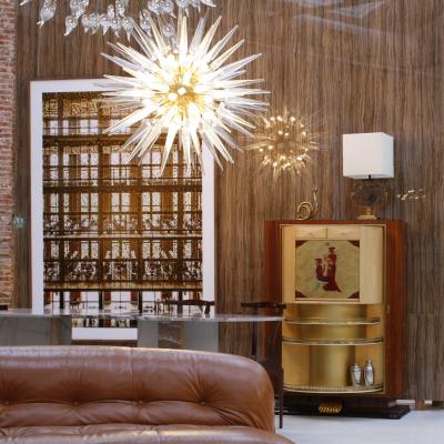 Midcentury Style Bronze Italian Pair of Candelabra