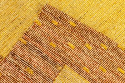 Midcentury Swedish Flat Weave Rug in Honey Yelllow