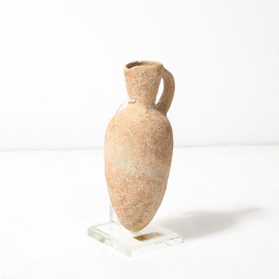 Middle Bronze Age Ancient Israel Terracotta Vessel on Lucite Museum Support