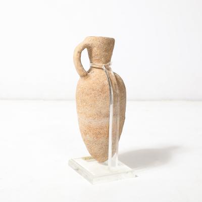Middle Bronze Age Ancient Israel Terracotta Vessel on Lucite Museum Support