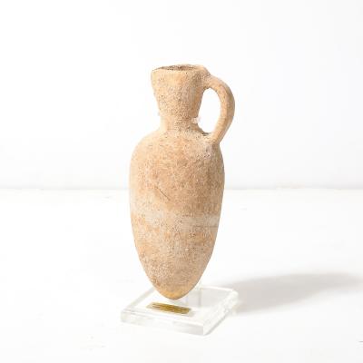 Middle Bronze Age Ancient Israel Terracotta Vessel on Lucite Museum Support