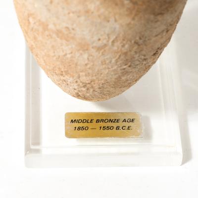 Middle Bronze Age Ancient Israel Terracotta Vessel on Lucite Museum Support