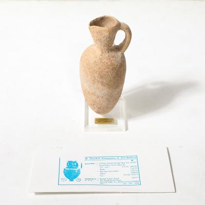 Middle Bronze Age Ancient Israel Terracotta Vessel on Lucite Museum Support