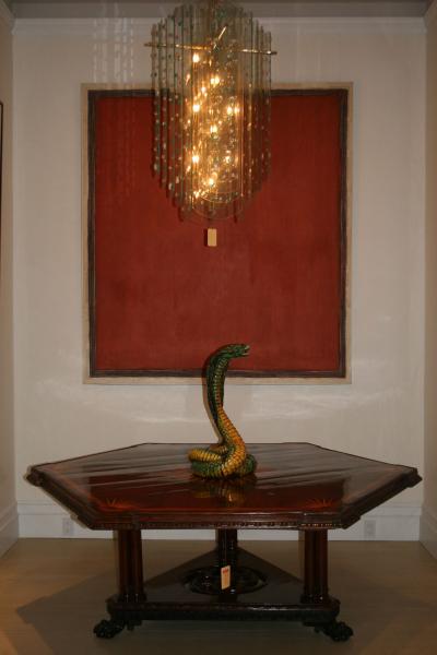 Middle Eastern Large Majolica Cobra Snake Sculpture