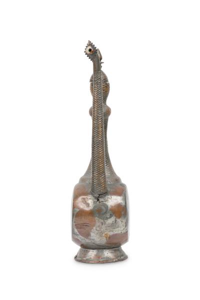 Middle Eastern Moorish Style Silver and Copper Ewer