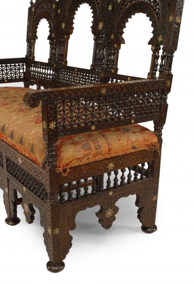 Middle Eastern Moorish Triple Arch Settee