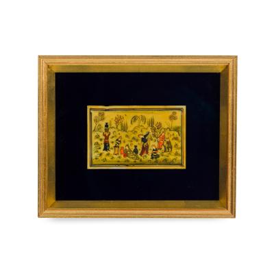 Middle Eastern Persian Framed of Women Gathered in Open Field