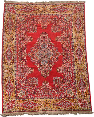 Middle Eastern Persian Red Blue and Beige Rug