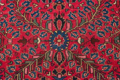Middle Eastern Persian Sarouk style wool carpet wiith a wide border