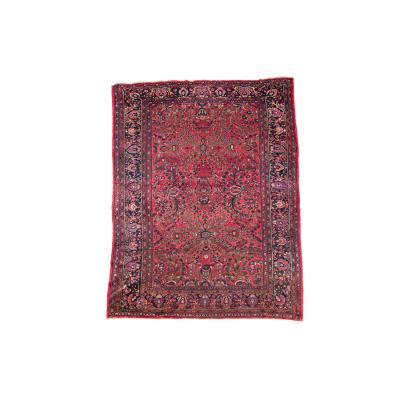 Middle Eastern Persian Sarouk style wool carpet wiith a wide border