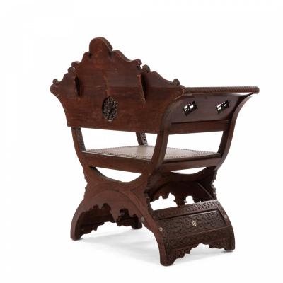 Middle Eastern Savonarola Style Arm Chair